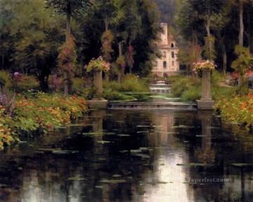  aux Painting - View Of A Chateaux Louis Aston Knight